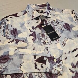 Murano XXL Slim Fit INFLORESCENCE Abstract Watercolor L/S Dress Shirt NWT L988